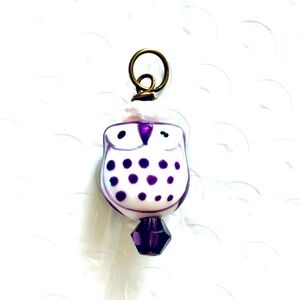 Purple and Pearl Owl Pendant